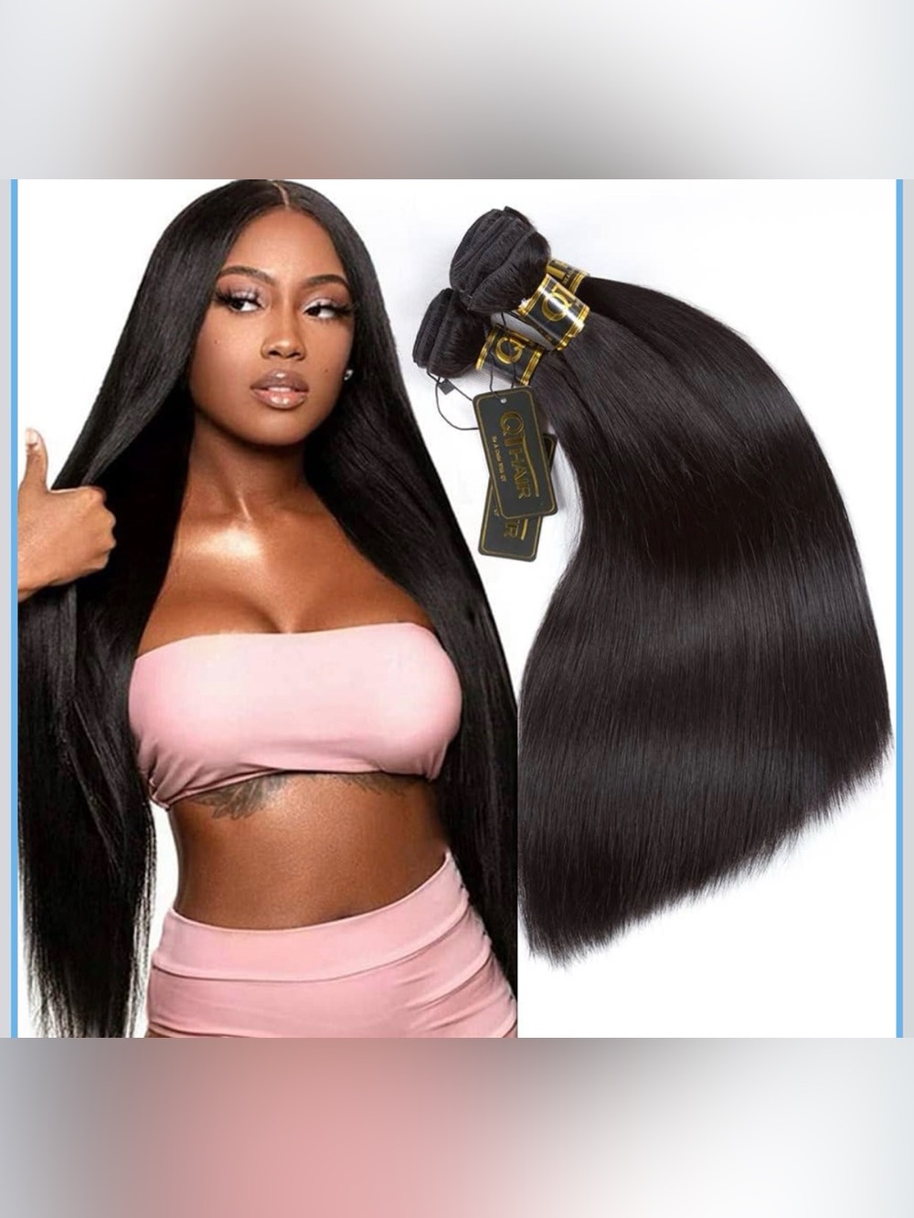 18A Brazilian Virgin Hair Straight Human Hair (16" 18" 20", 300g, Natural Black)